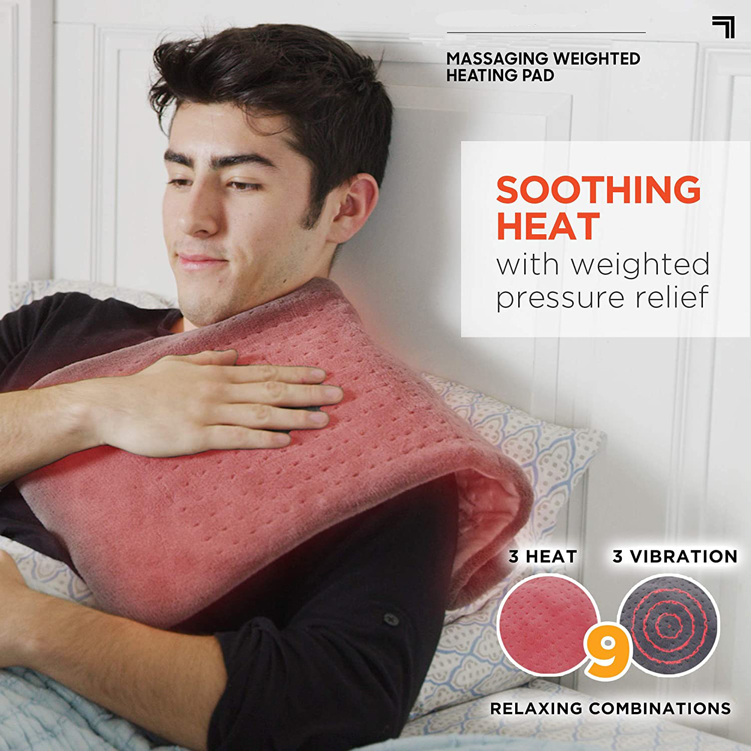Θερμαινόμενο Στρώμα Μασάζ Fleece με Βάρος - 3 Επίπεδα Θερμοκρασίας - 3 Επίπεδα Μασάζ - Λειτουργία Αυτόματου Τερματισμού & Θήκη 30.5x61cm